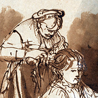 A Young Woman Having Her Hair Braided