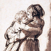 Woman Carrying a Child Downstairs