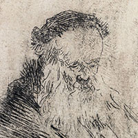 Bearded Headed Old Man with a High Forehead